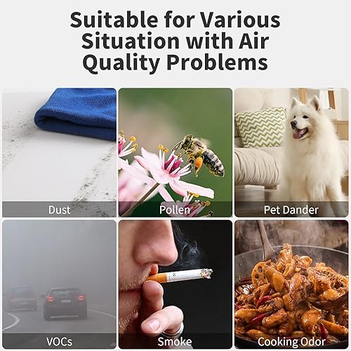 Miniatura 4 de SAKEGDY Paquete de 2 filtros HEPA BS-08 de repuesto, compatible con PARTU BS-08Purificador Clarifion AerClear, sistema de filtración 3 en 1 que