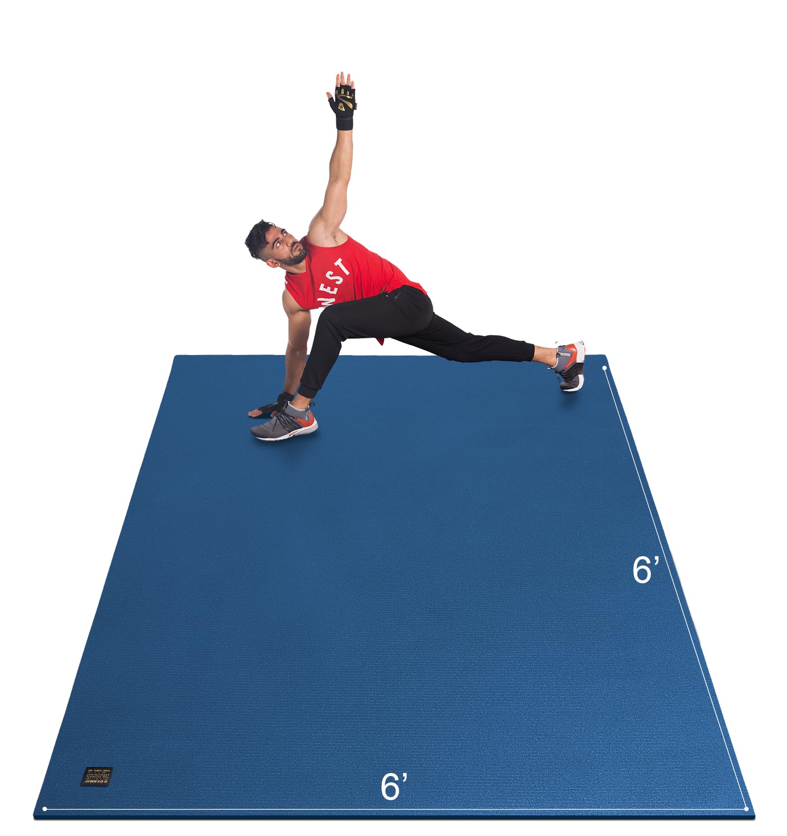Large Exercise Mat - 6'x4' to 6'x6' - Non-Slip -18