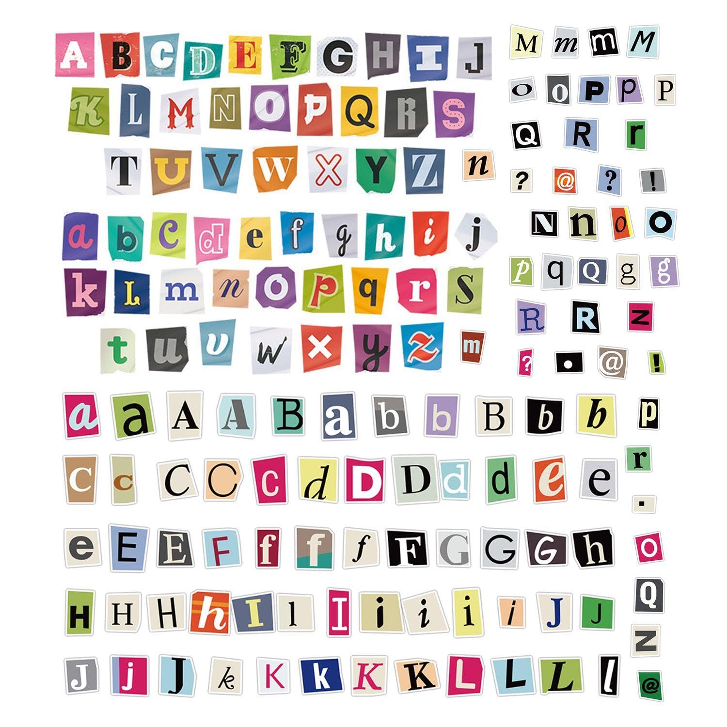 WUFGWBD 204 Nostalgic Letter Stickers, Retro Style Decoration, Waterproof And Easy To Paste, Suitable For Hand Account Decoration, Gift Packaging.