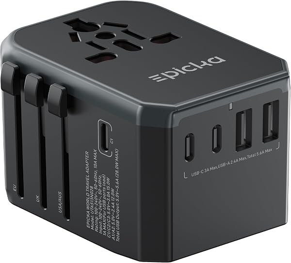 EPICKA TA-105+ Universal Travel Adapter, 6 Ports