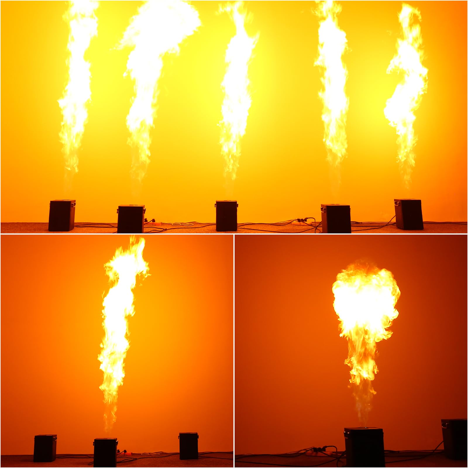 4 pezzi Proiettore di fiamme DJ Jet Flame da 180 W con controllo d-MX, adatto per concerti, spettacoli, feste, Halloween, Natale ed eventi sportivi