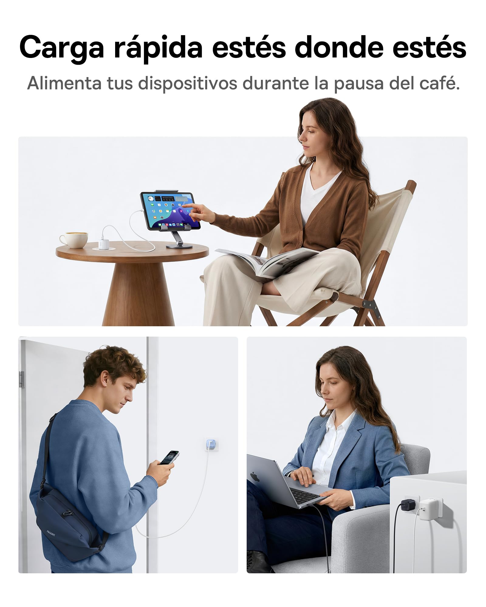 Baseus Cargador USB C 45W, Pack de 2 Cargadores Rápidos GaN, Adaptador de Corriente PPS PD para iPhone 17/16/15 Pro Max, Samsung Galaxy S25 Ultra/S24, iPad, MacBook, Pixel (Incluye Cable USB-C de 1 m)