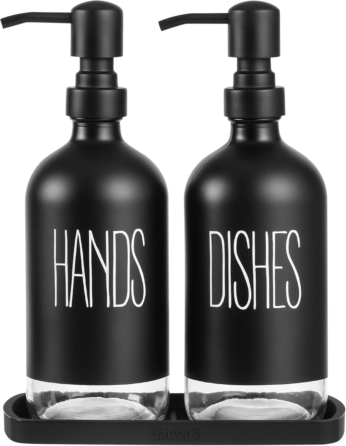 Gaussra Kitchen Soap Dispenser Set with Tray, Hand and Dish