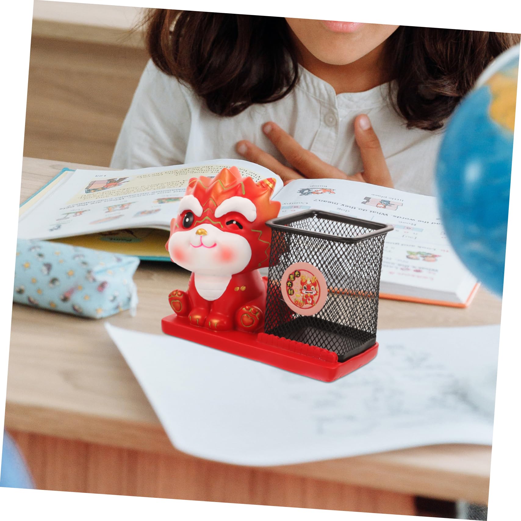 Organiseur de Bureau Porte-crayons Stylos Pot à Crayons Dragon Zodiaque Boîte de Rangement pour Stylos Bureau