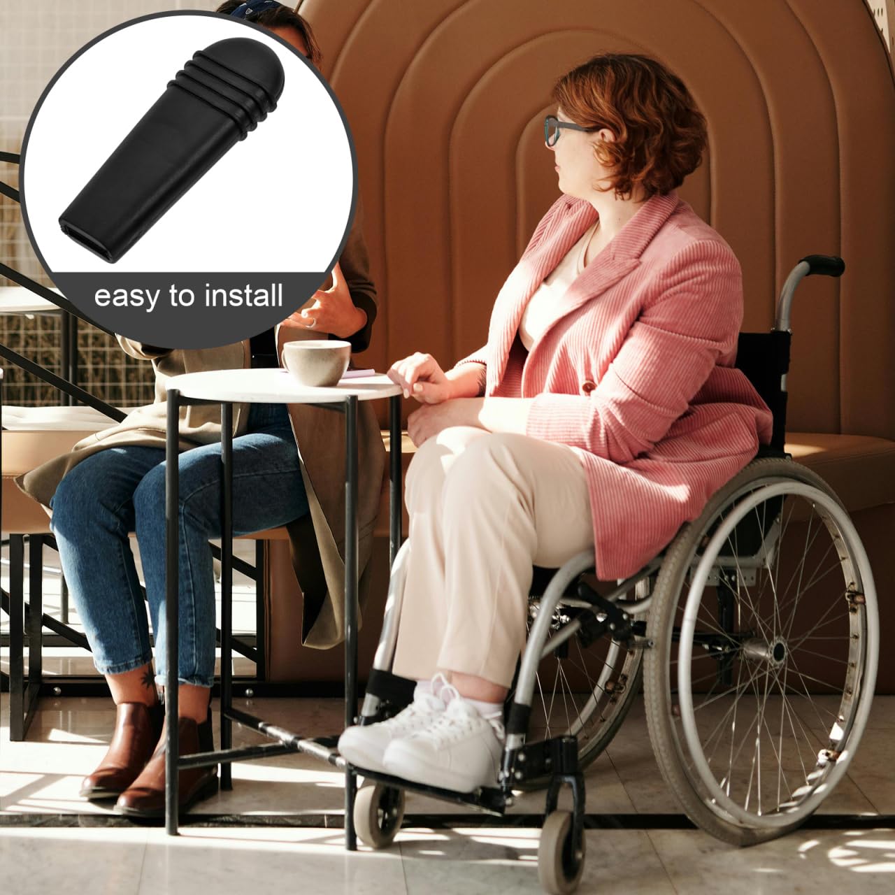 COLLBATH Cubierta de mango de freno para silla de ruedas de PVC 8 x 3 x 1 cm, repuesto universal para frenos de silla de ruedas, seguridad y control mejorados, fácil montaje para diferentes modelos