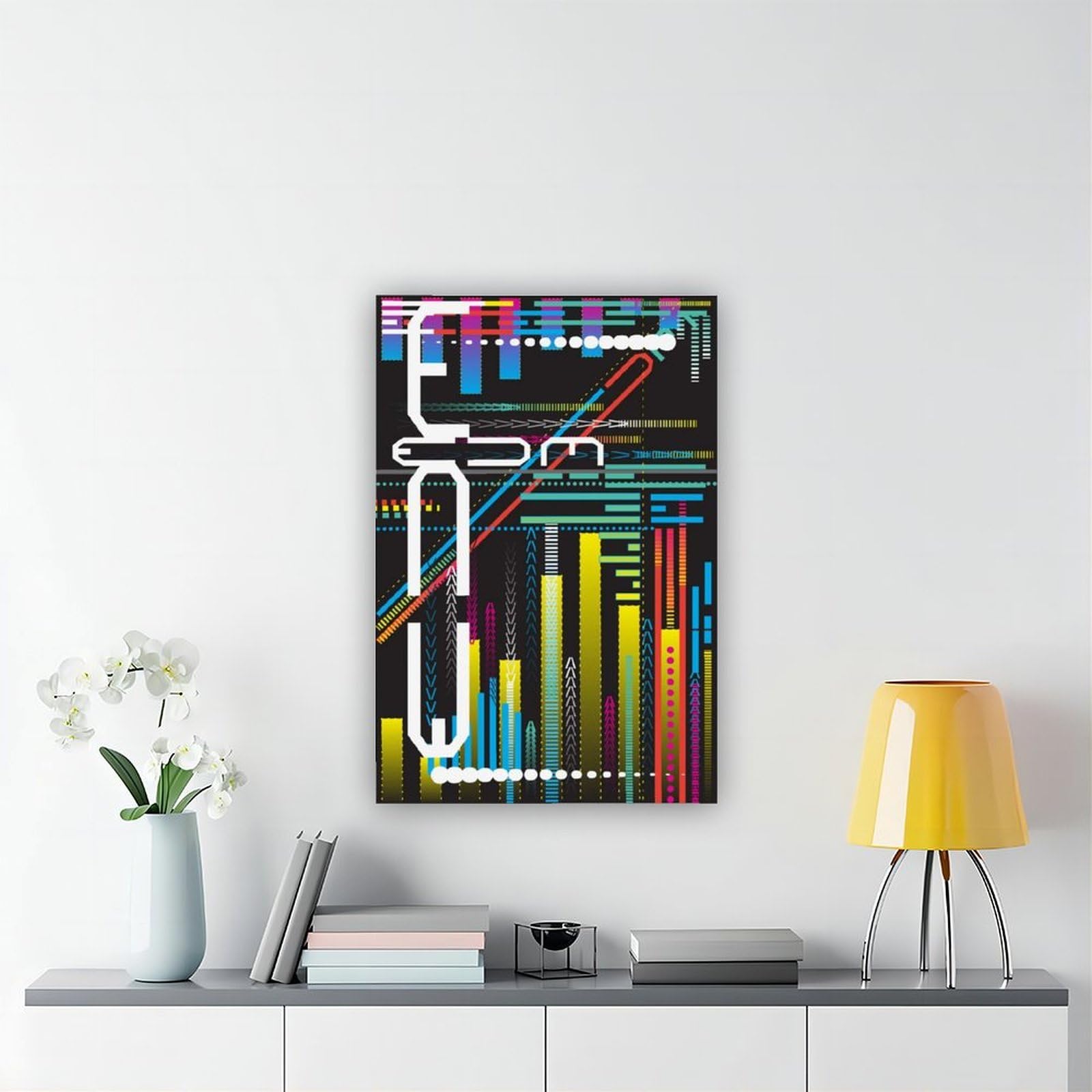 EDM - Poster su tela con musica elettronica di alta qualità, decorazione per camera da letto, ufficio, camera da letto, regalo, 40 x 60 cm