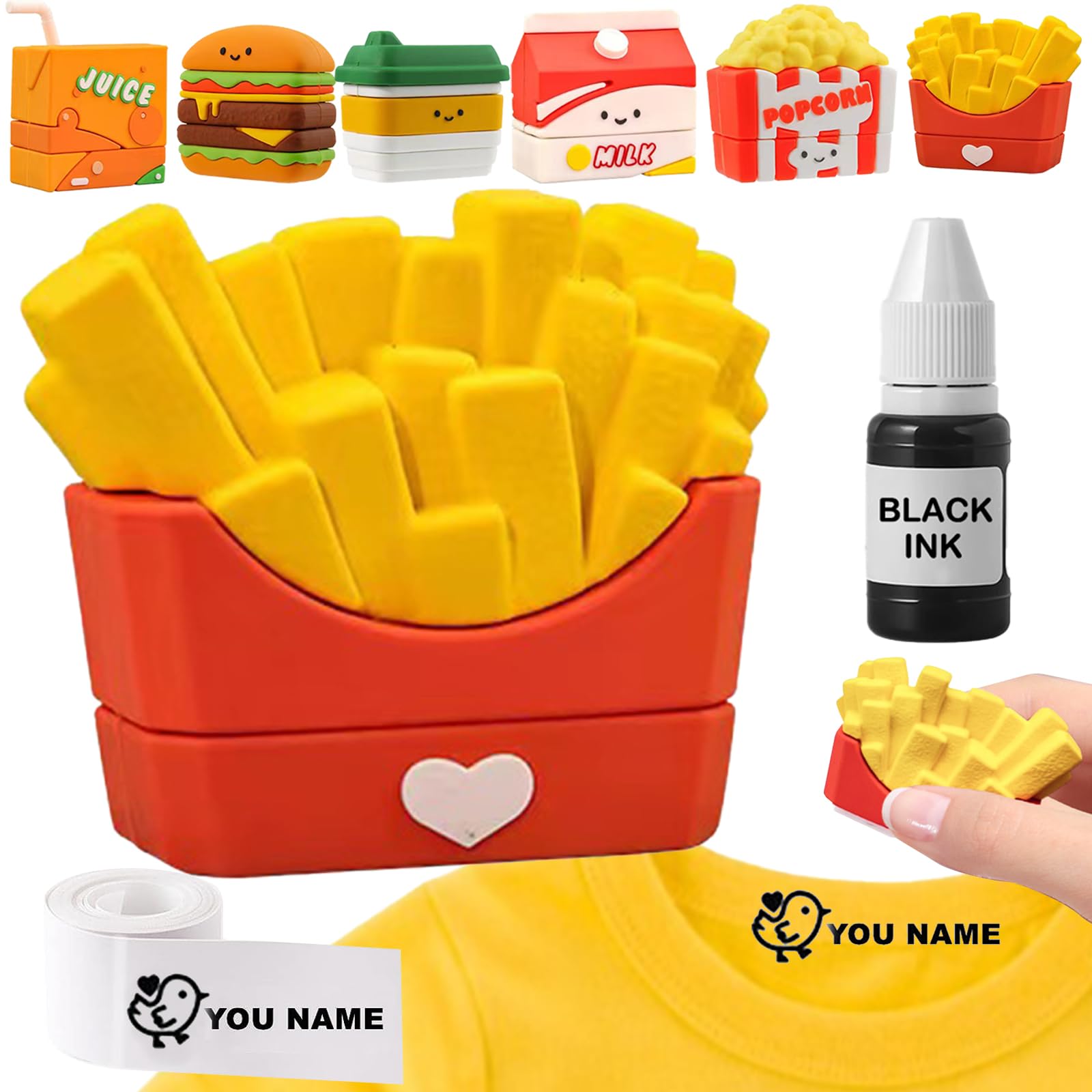 OUYOOLE Name Stamp for Kids Clothing, Custom Seal with Refill Ink, Personalized Name Stamp for Clothes โ image 1
