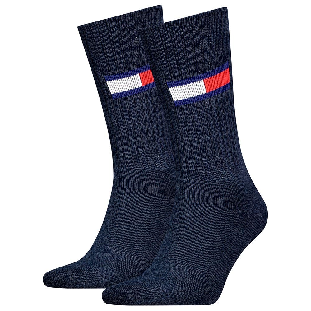 Tommy Hilfiger TH UNI TJ SOCK 2P FLAG, Dark Navy, 43-46