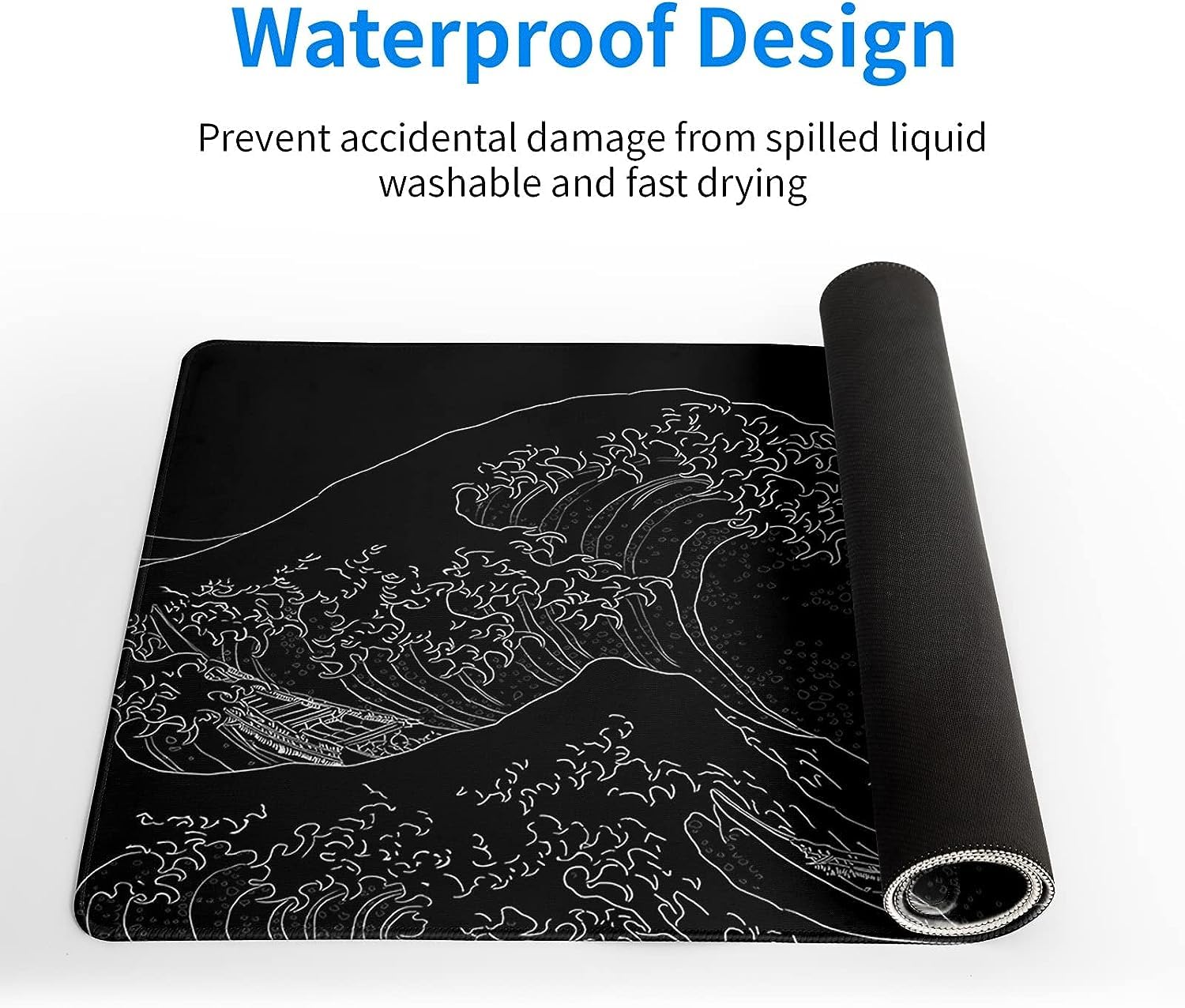INFIBLA Tappetino mouse XXL Art, Con base in gomma antiscivolo e con rifiniture di alta qualitá, 80 x 30 cm, 100% waterproof, Tappetino mouse