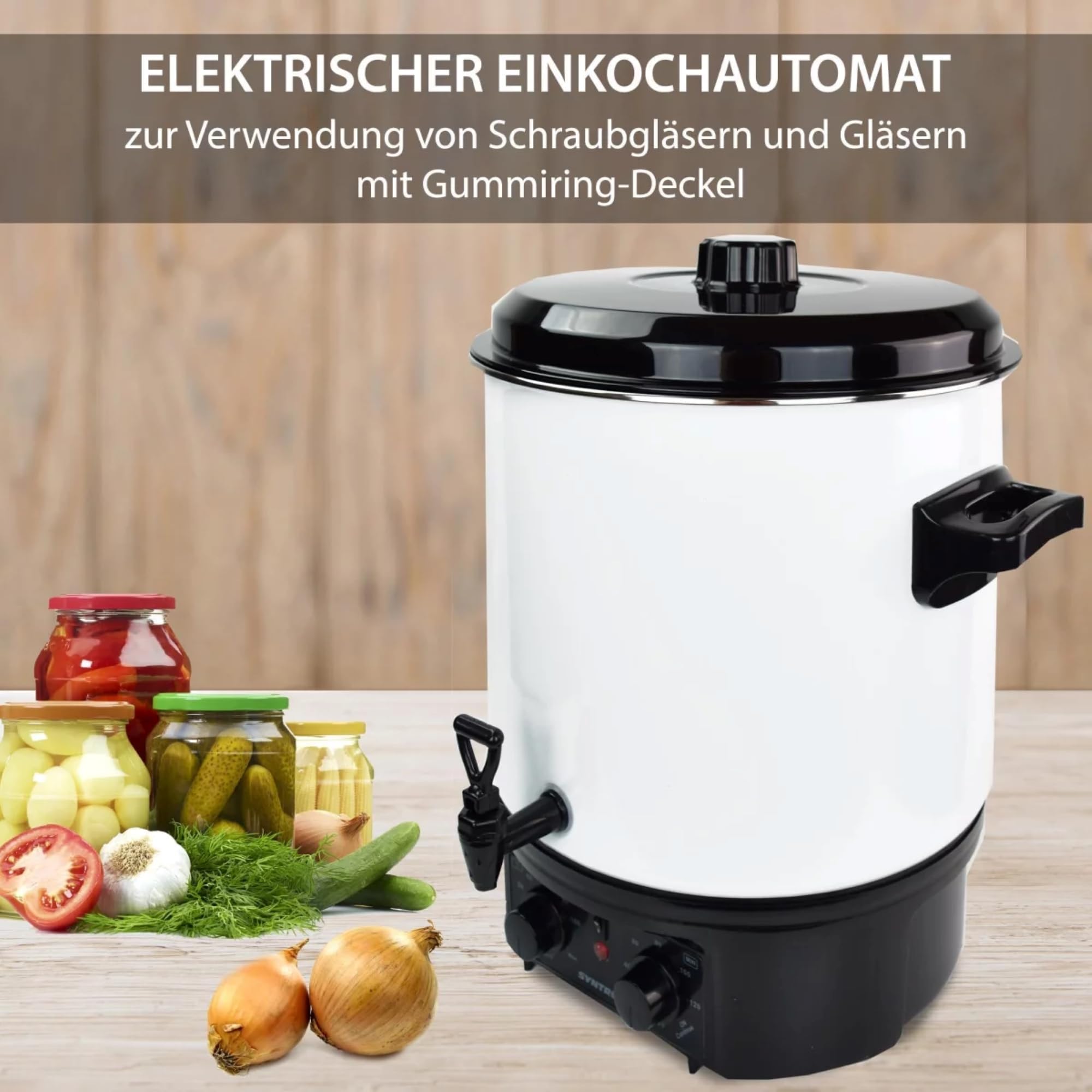 Syntrox Germany Einkochautomat 27 Liter 1800 Watt Glühweinkocher mit Zapfhahn