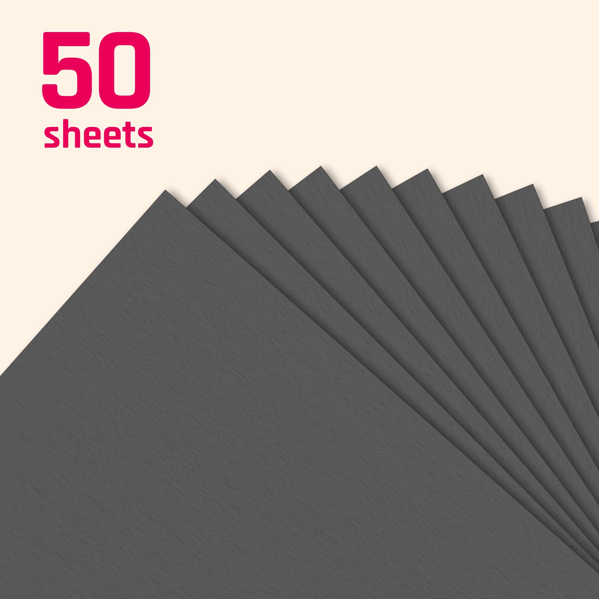 50 Arkuszy - A3 Czarny Papier do Rysowania Druku Drukarka, 120 g/m²