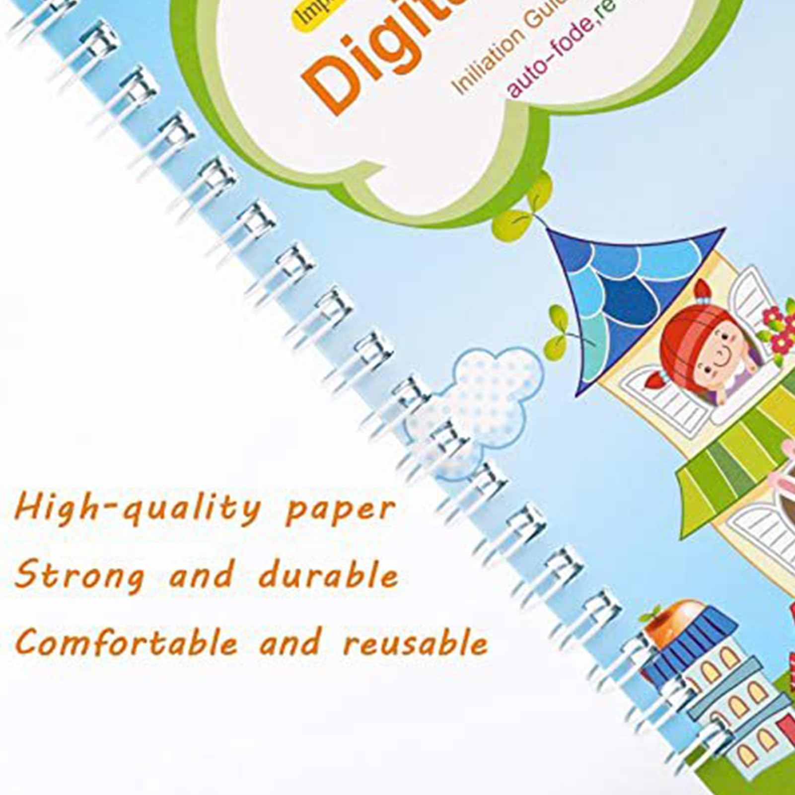 Grooved Kids Writing Books - Wielokrotnego użytku Tracing Copy Books for Preschool, Przedszkole, Homeschool with Learning Practice Function, Educational, Girls, 17,52 x 17,09