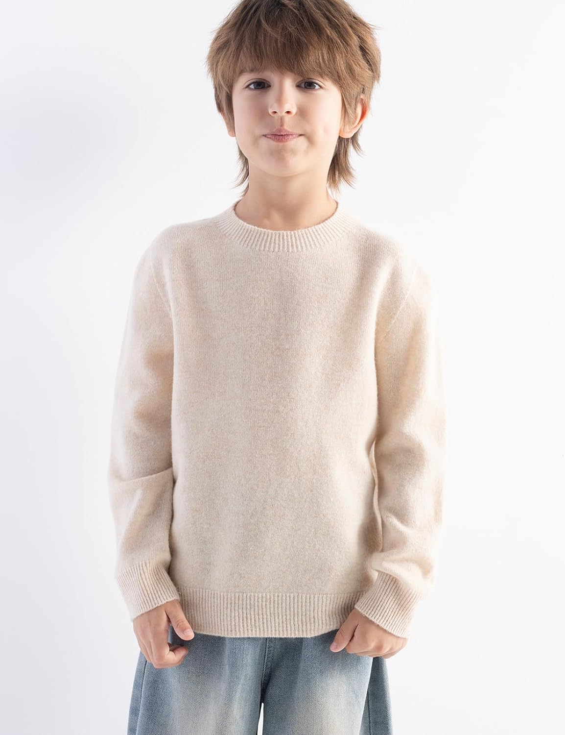Chanyarn Boys 100% Merino Wool Sweater 2025 Fall Winter First-Line Ready to Wear Crewneck Long Sleeve Seamless Knit Sweater - Image 3