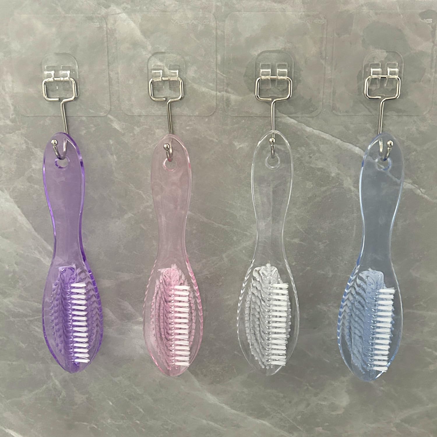 Cepillo de uñas con mango para limpiar las uñas, 4 unidades
