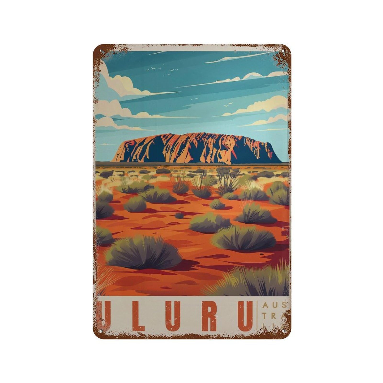 xiaoxiaoshen Uluru Travel Ayers Rock Australia Wall Decor Art Metal Tin Poster Modern Home Decor Art Home Bar Shop Decorations Vintage Sign 30x20cm
