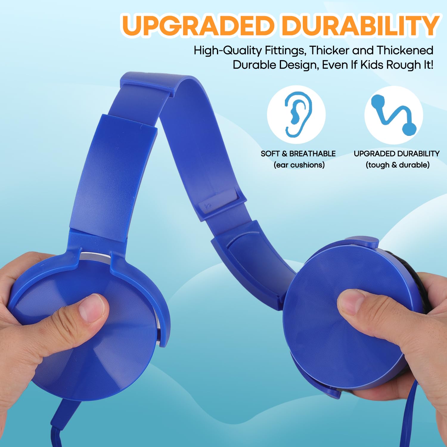 Set di 12 cuffie da scuola per bambini multicolori stereo over ear auricolari auricolari cablati per studenti, comodi auricolari girevoli per bambini, biblioteca aereo online apprendimento e viaggio