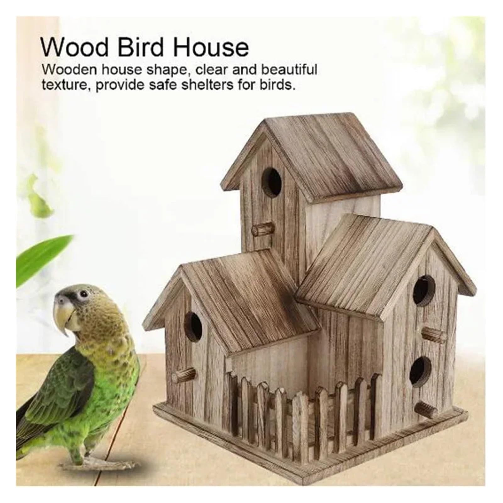 Caja Nido for pájaros de Madera | Jardín exterior multicolor: Caja nido for pájaros montable