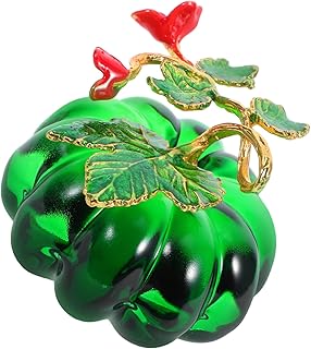 MAGICLULU Mini Crystal Glass Pumpkin Figurine Collectible Tabletop Decor for Thanksgiving Halloween Fall Harvest Handcrafted Glass Pumpkin Ornament for Home Decoration and Seasonal Gift