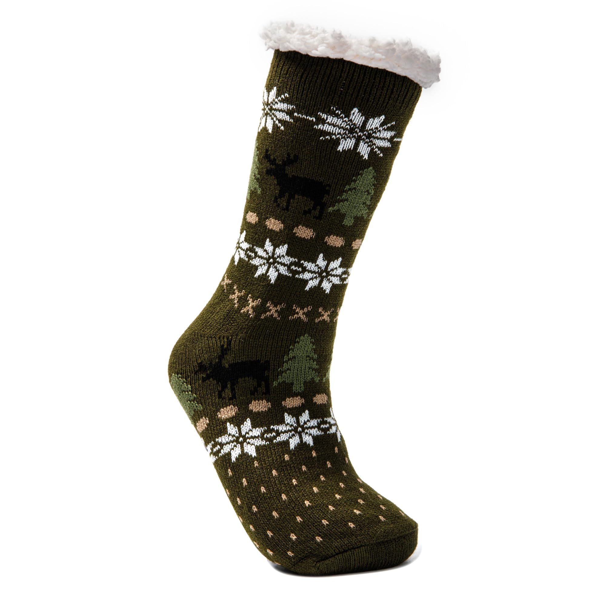 JOMIX Calcetines Antideslizantes para Hombre Invierno Cálidos Navidad Tamaño 39-46