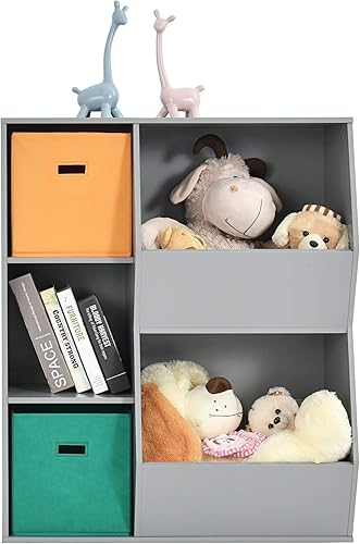 Miniatura 8 de Costzon Organizador de almacenamiento de juguetes para niños con 5 cubículos, estantería para niños y contenedores de almacenamiento de juguetes