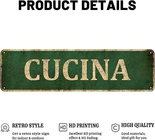 Miniatura 3 de Mukuko Decoración rústica de pared para cocina, arte de pared de granja, letrero de cocina para decoración del hogar (4 x 16 pulgadas, Cucina)