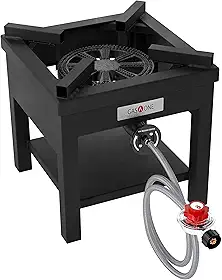 Fogão de queimador de propano GasOne com mangueira reguladora trançada de aço para cozinhar ao ar livre, fritar peru
