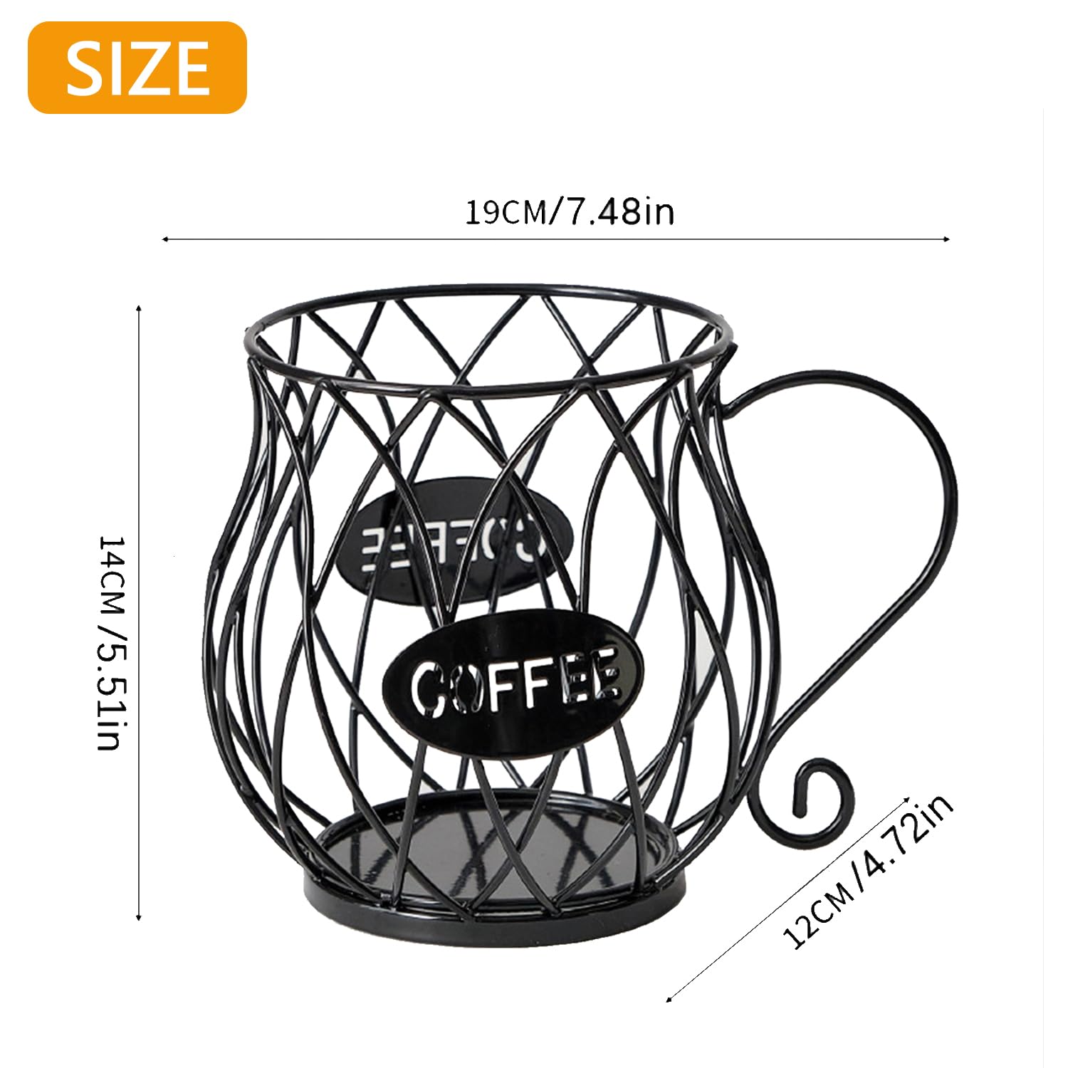 Cestello portaoggetti per Caffè, Cestello porta Capsule Caffè, porta Capsule Caffè, porta Cialde da Caffè, Adatto per Casa, pub, Caffè, Banconi Cestello per Capsule di Caffè (Nero)