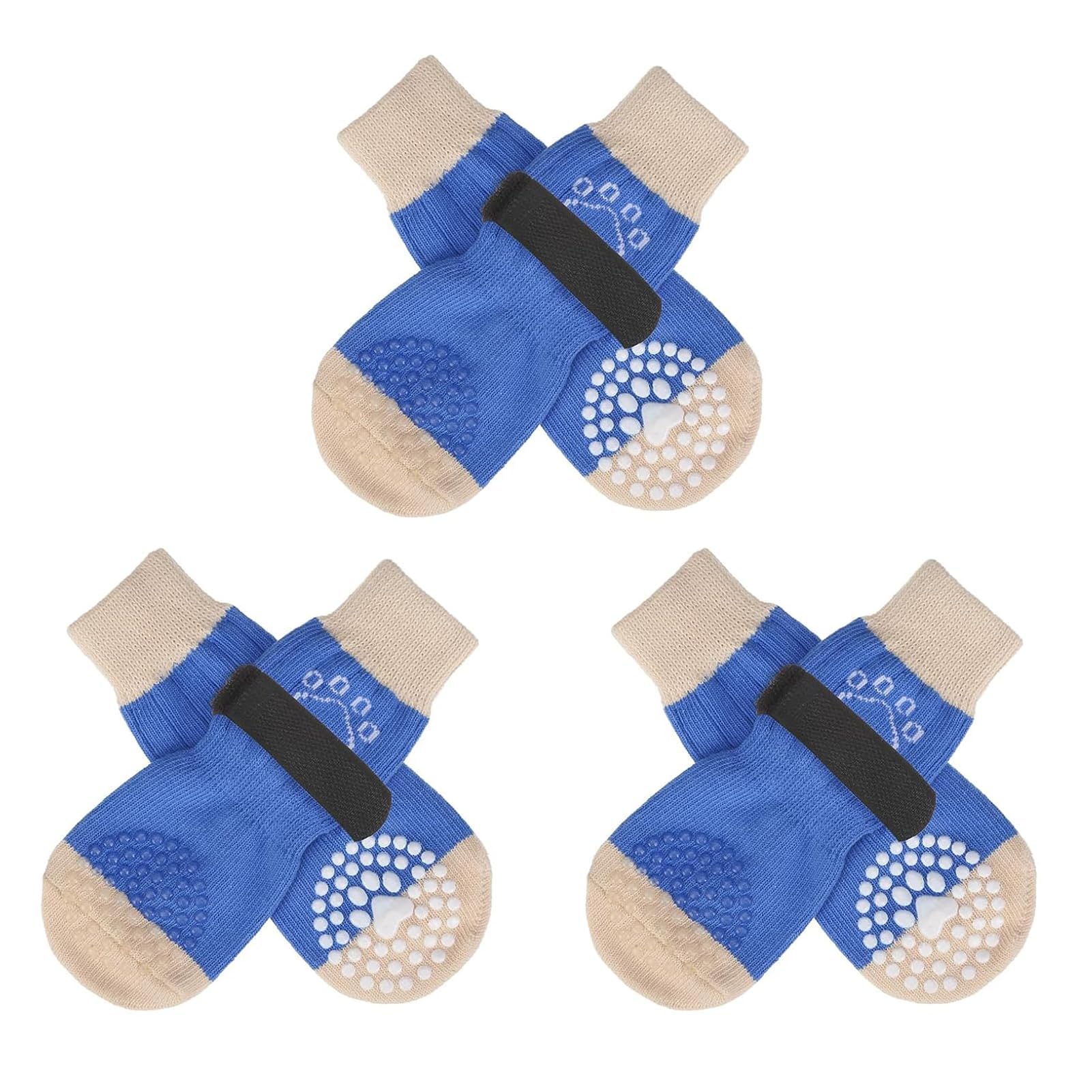SCENEREAL Anti Slip Dog Sock to Prevent Licking Paws for Hardwood Floors, Boots & Paw Protector Shoes for Hot/Cold Pavement with Grippers, Double Sides Grips for Small Medium Large Senior Dogs — image 1
