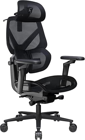 ThunderX3 Flex Pro Ergonomic Office Chair, for Adults Gaming Chair, High Back Desk Chair, Synchronous Tilt, Forward Tilt, 19D Fully Self-Adjusting, Adjustable Backrest High, Breathable Mesh, Black