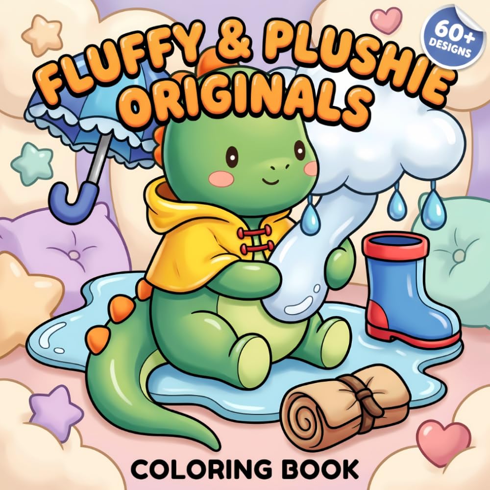 Fluffy & Plushie Originals: Cute And Cozy Animal Coloring Pages For Kids, Tweens, Teens, And Adults Who Enjoy Relaxing Creative Time