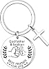 AMZQ Godfather Gifts from Godson Godfather Keyring Keychain Cross Present