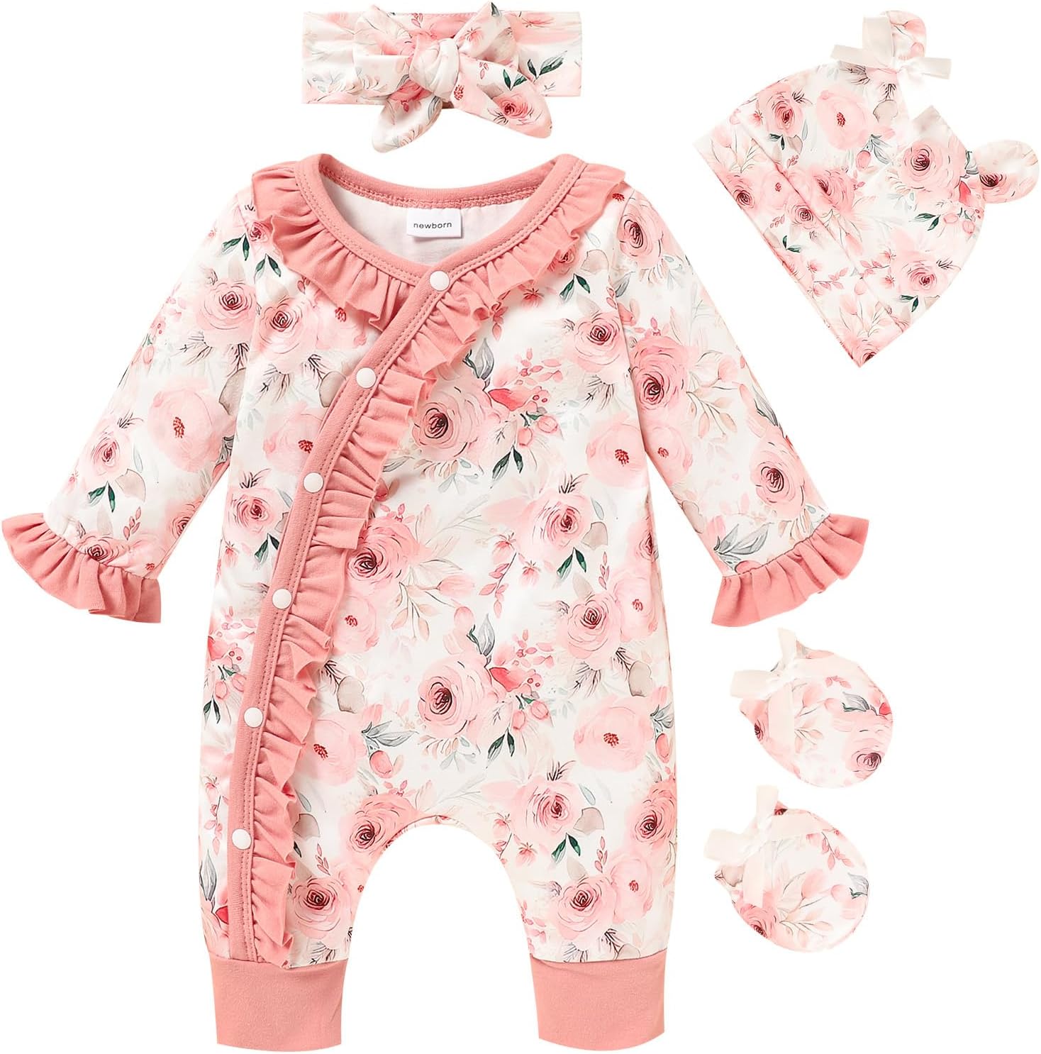 Ribbed Rose Baby Jumpsuit main image 1