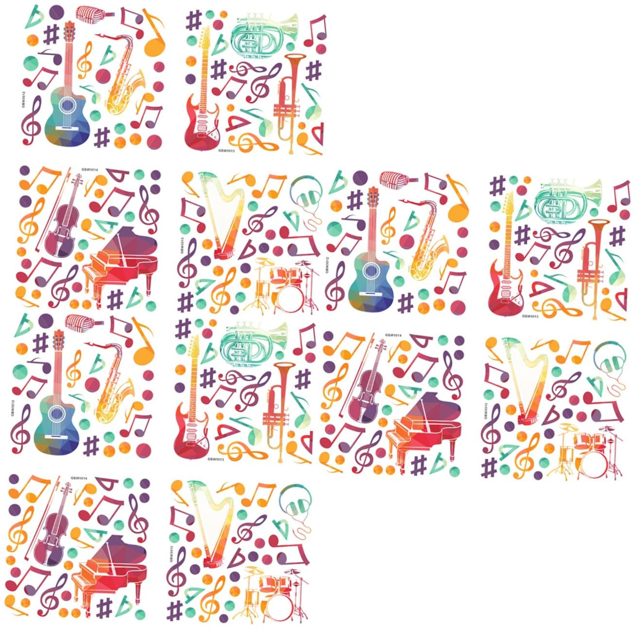 3 ensembles Autocollant Mural De Musique Autocollants Muraux Autocollants Muraux De Notes De Musique Autocollants Décoratifs De Notes De Décorations De Salle 4 pièces * 3