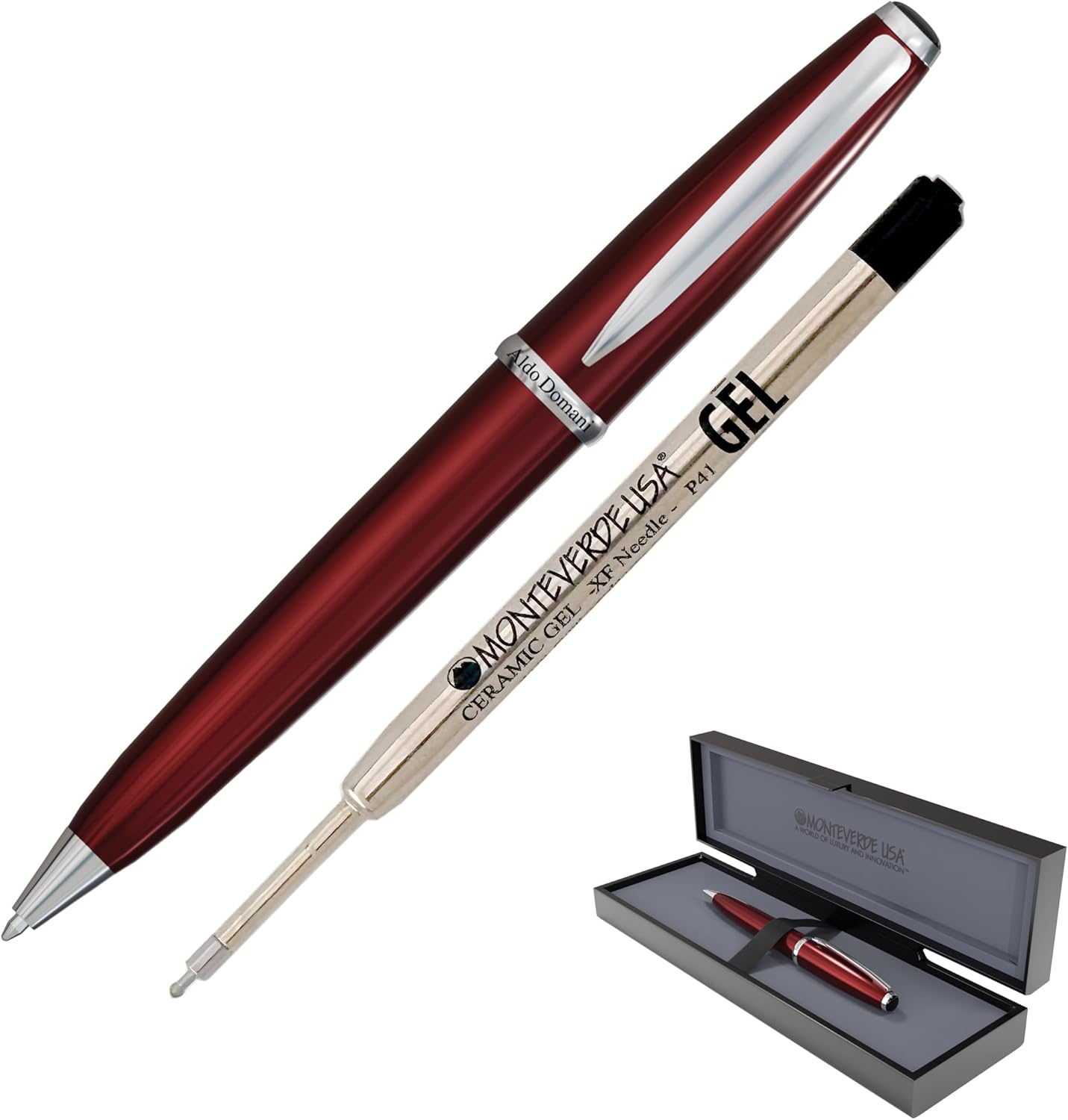 Monteverde USA Aldo Domani Gel Pen - Black | Smooth Gel Ink | Italian-Inspired Luxury Design | Effortless Writing Performance