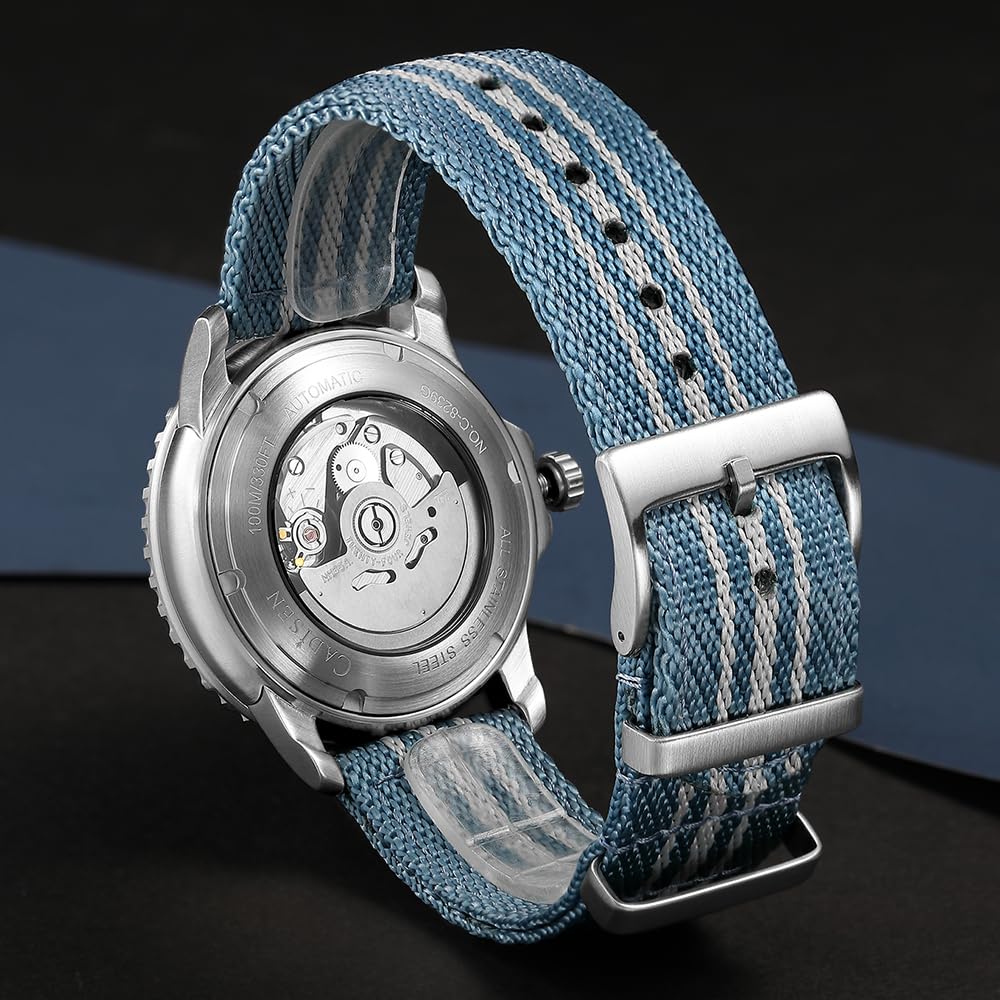 CADISEN Automatik Uhr Herren Mineralglas 100M Wasserdicht Armbanduhr Beiläufig