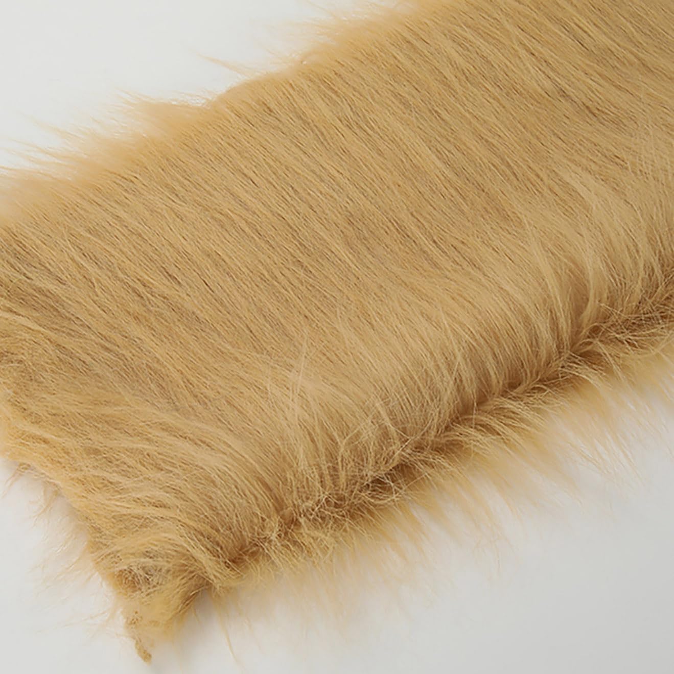 Long Pile 12cm Faux Fur Fabric Fluffy Furry Plush Material for Gnomes Beard Santa Claus Hair Christmas Decoration Dwarf Cosplay Costume DIY Craft 50 Colors(Size:180x50cm,Color:Khaki)