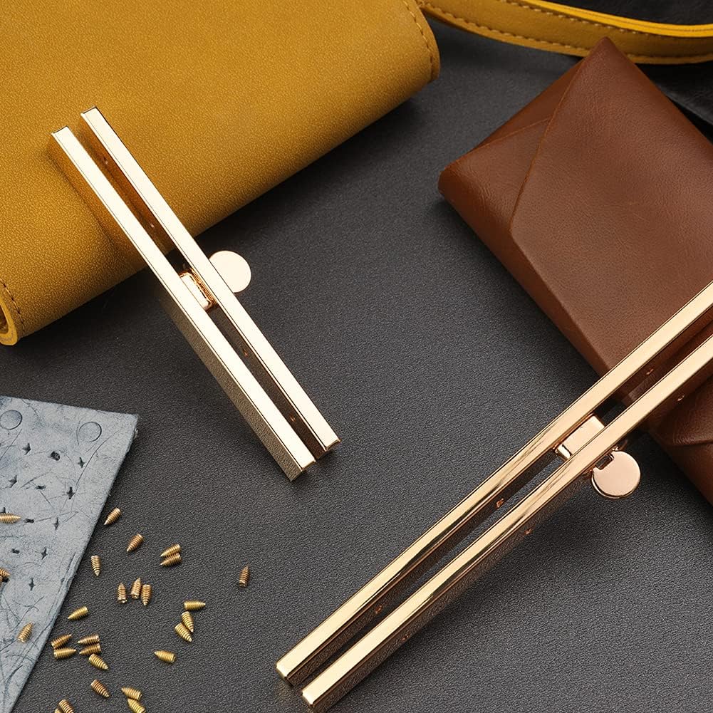MIUSIE Practical 6 Pieces Clasp Lock Packs - 7.48Inch Metal Purse Frame Kiss Clasp Lock with Comfortable Grip- Bag Supplies for Purse Making/Bag Making/Leather Craft DIY