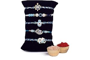 CRAFTSMAN bhaiya bhabhi rakhi set 5 pc with spiritual Ram Sita Stickers