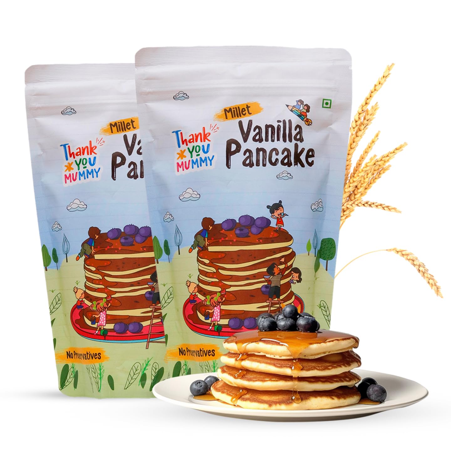 Thank You Mummy Vanilla Flavour Pancake - (Pack of 2) | Instant Breakfast Mix Made with Ragi, Wheat, and Jowar | No preservatives, No maida, and No Refined sugar | Rich in fiber and calcium. (B0DBLVSM89) Amazon Price History, Amazon Price Tracker