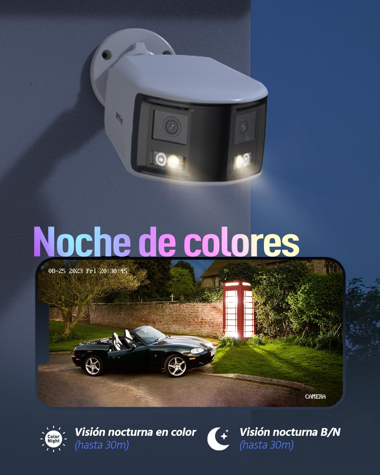 ANNKE 4K podwójny obiektyw PoE kamera do monitoringu na zewnątrz z widokiem panoramicznym 180°, dwukierunkowe audio, rozpoznawanie osób/pojazdu, nagrywanie 24/7, kolorowa widoczność w nocy, IP67