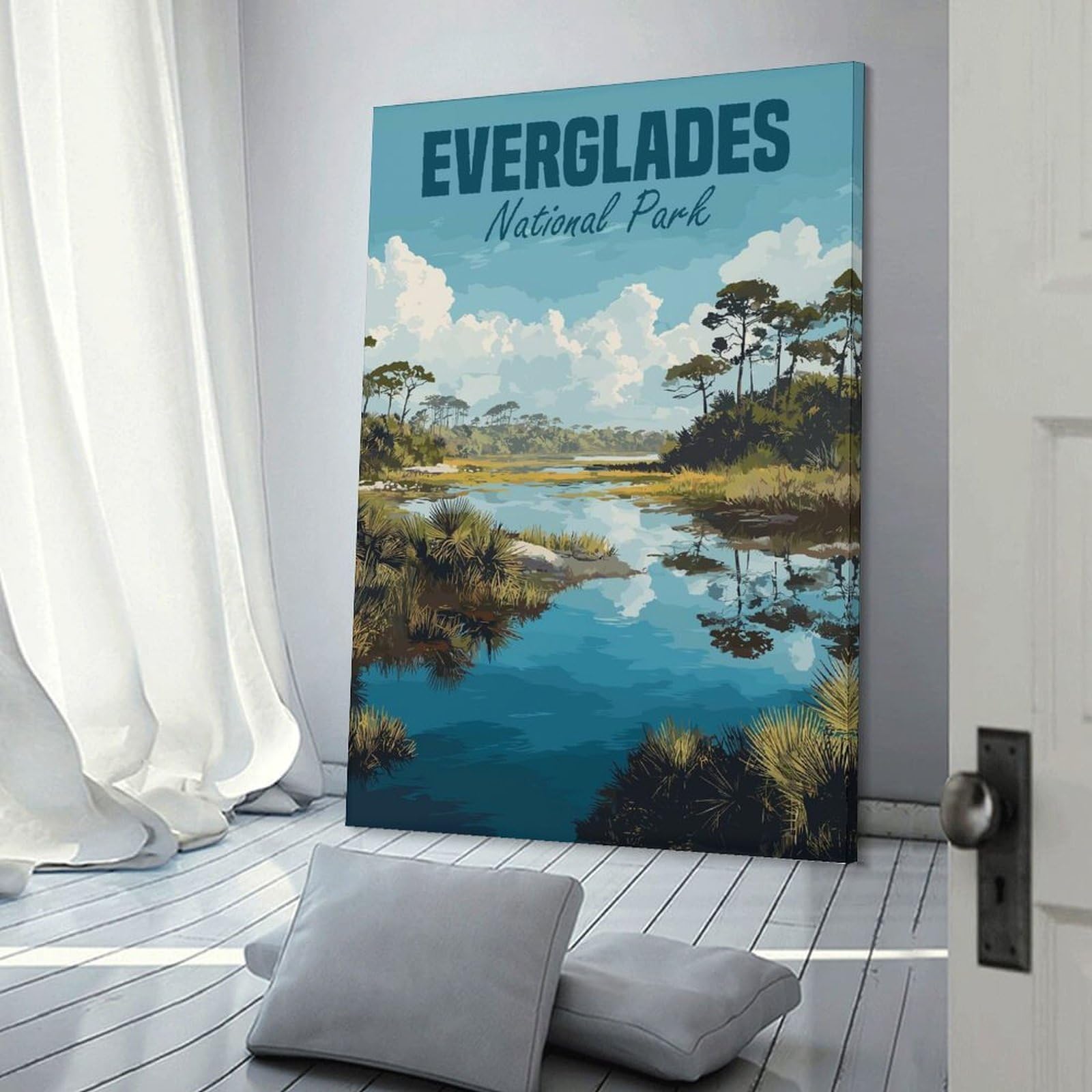 Junmoney Everglades National Park Canvas Art Print, 20x30inch(50x75cm), for Bedroom, Lounge Or Dressing Area, Canvas Wall Decor for Personal Spaces