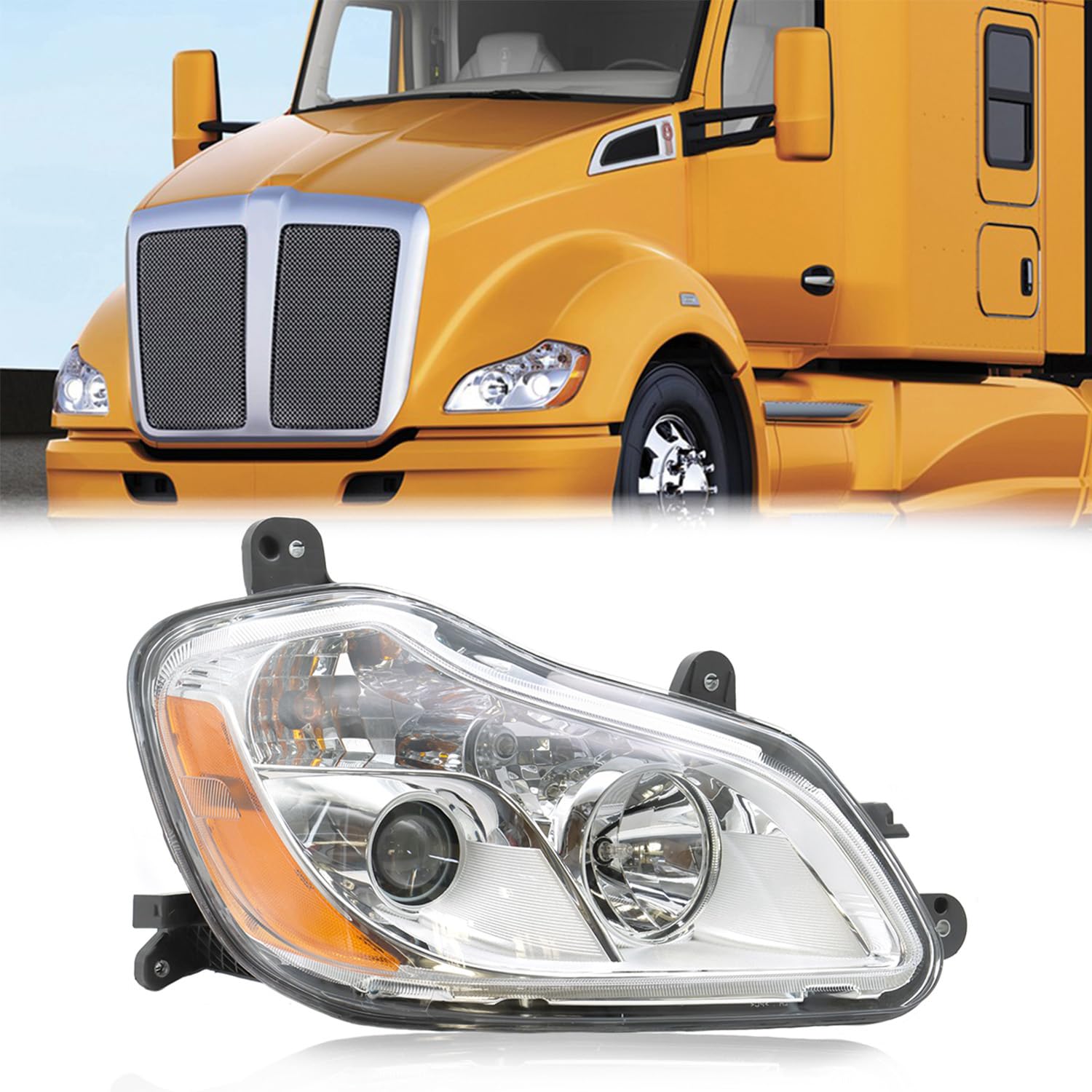 Photo 1 of Headlight Assembly Fit for Kenworth T680 2013-2021, Pair LED Headlights Headlamps Set (Left+Right) (Passenger Side)