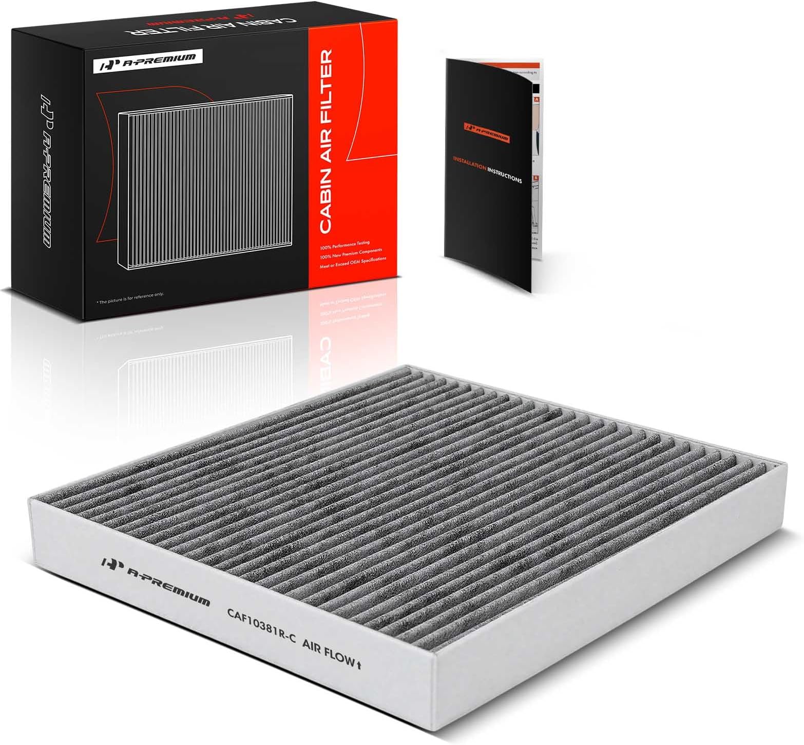 A-Premium Cabin Air Filter with Activated Carbon Compatible with Hyundai Sonata 2006-2008, Santa Fe 2007-2009, Azera 2006-2009 & Kia Optima 2006-2010, Magentis 2005-2010, Replace# 087903K000