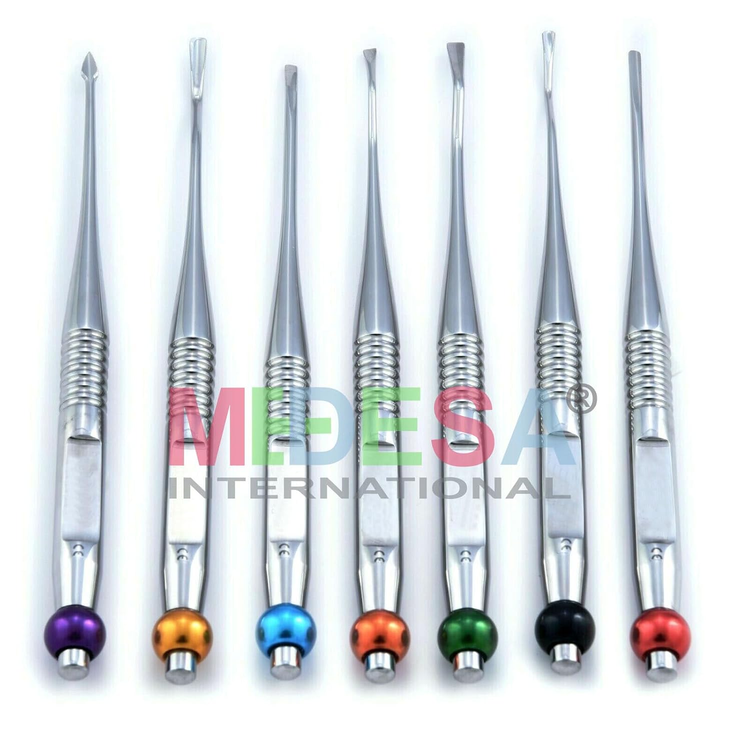 New Dental Root Elevator PDL Small Root Elevator Proximators Periotomes Luxating Elevators PDL Root Elevators 7 Pcs by MEDESA