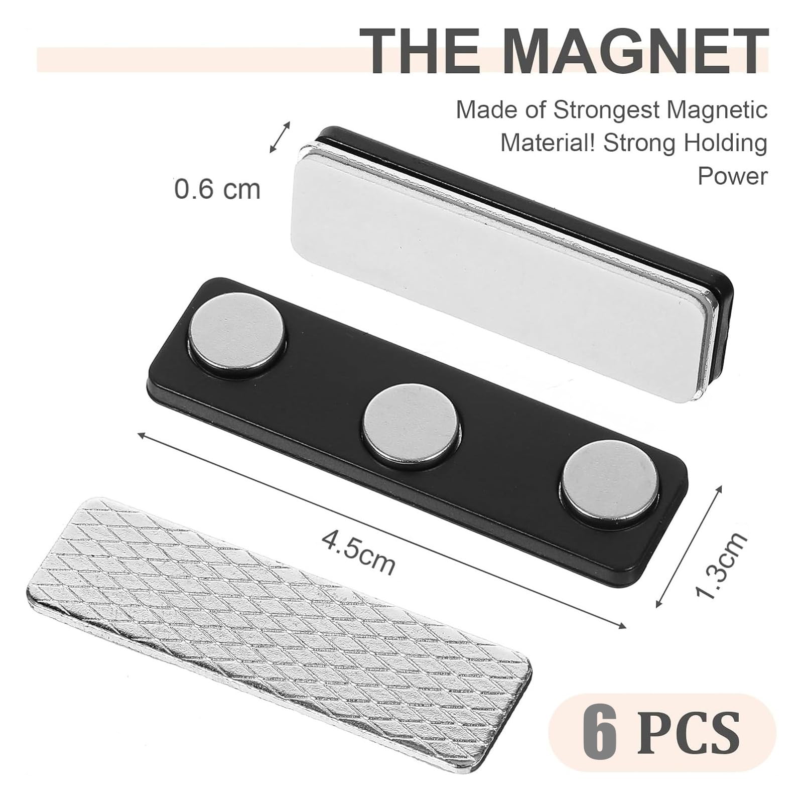 Set di magneti per zanzariere e finestre (6 pezzi), clip autoadesivi resistenti, al neodimio per tende, magnetica fai-da-te, fissaggio senza foratura, riutilizzabili, per porta del balcone