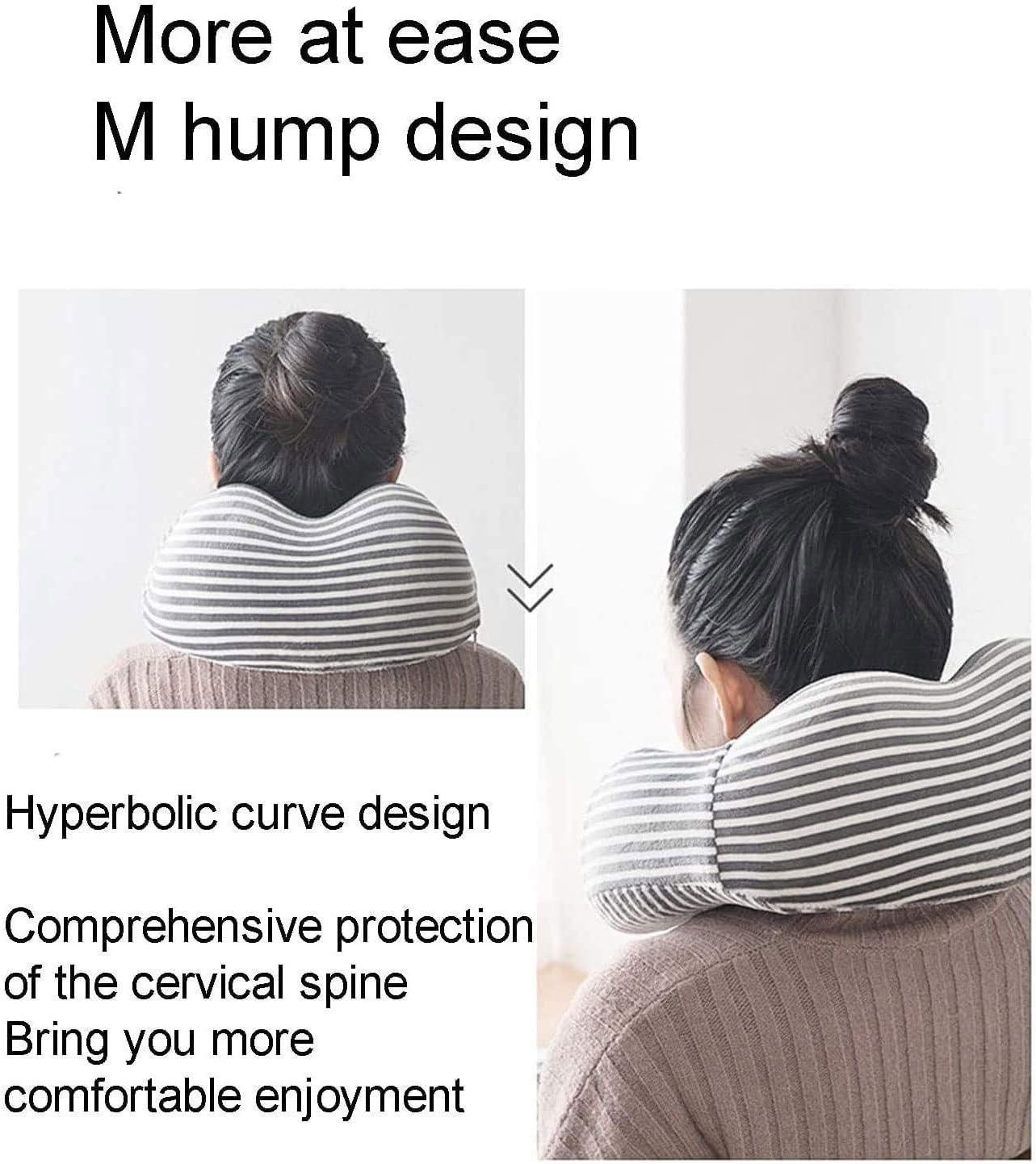 Travel Pillow 100% Pure Memory Foam Neck Pillow, Chin and Neck Support Cushion U Shaped Portable Travel Pillow for Kids Adults Aircraft Car Train Office