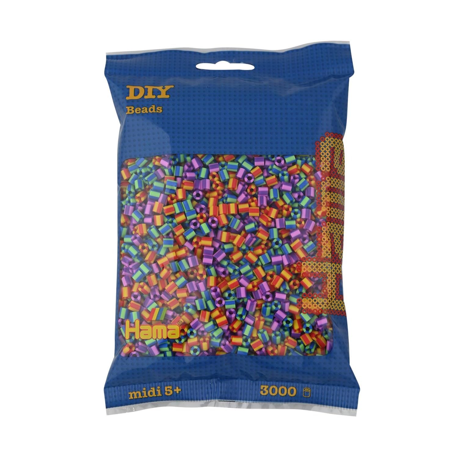 Hama Bügelperlen 201-92 Beutel mit ca. 3.000 bunten Midi Perlen