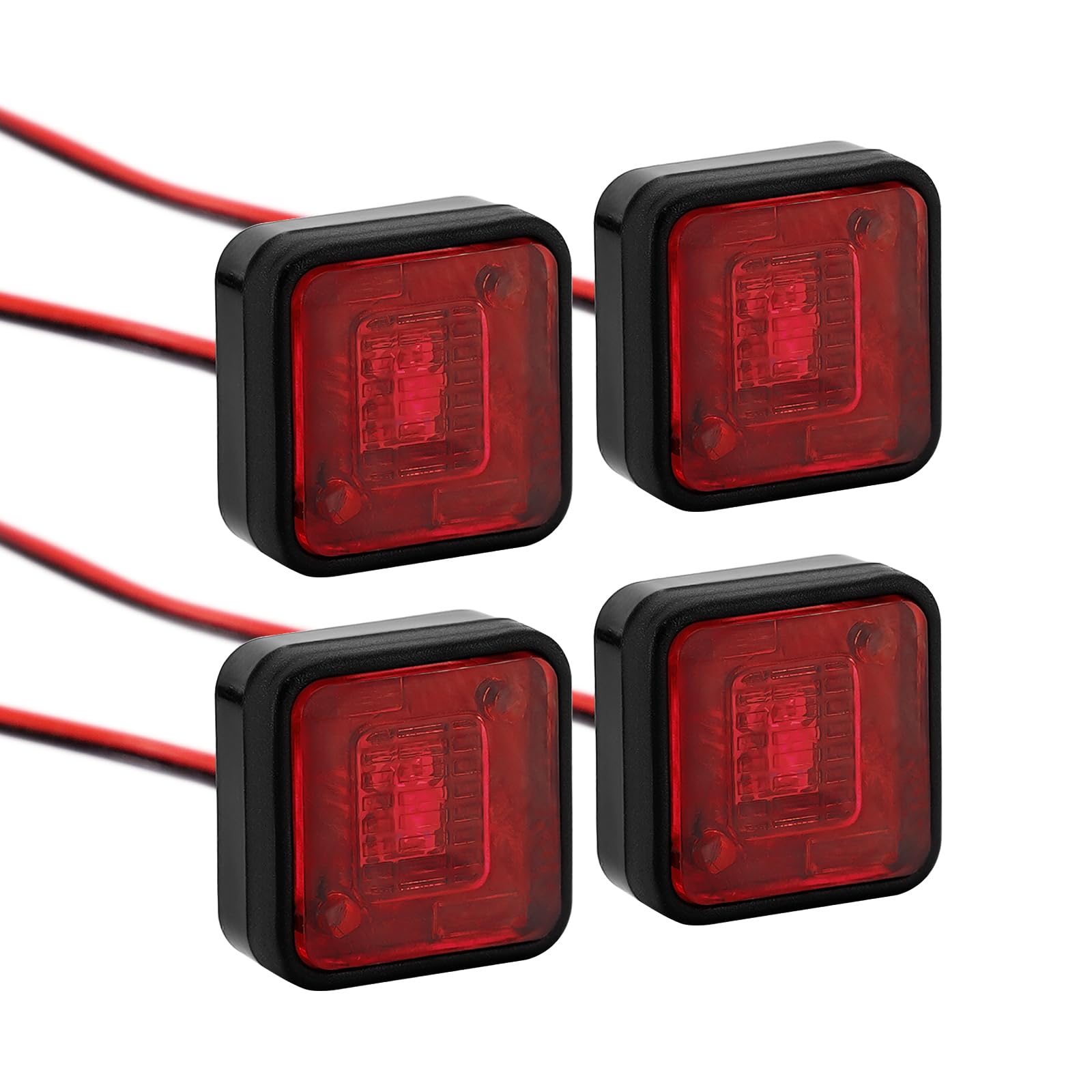 INJORA Side Marker Lights Warning Lights 10x10mm for RC Cars(Red)