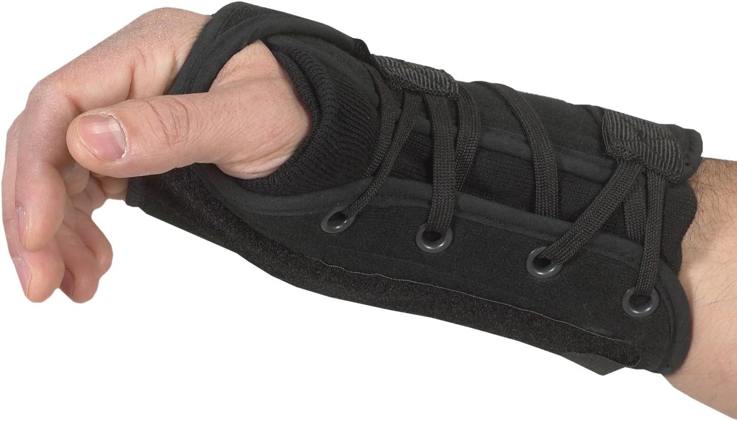 Lace-Up Left Hand Wrist Support, Black, Small