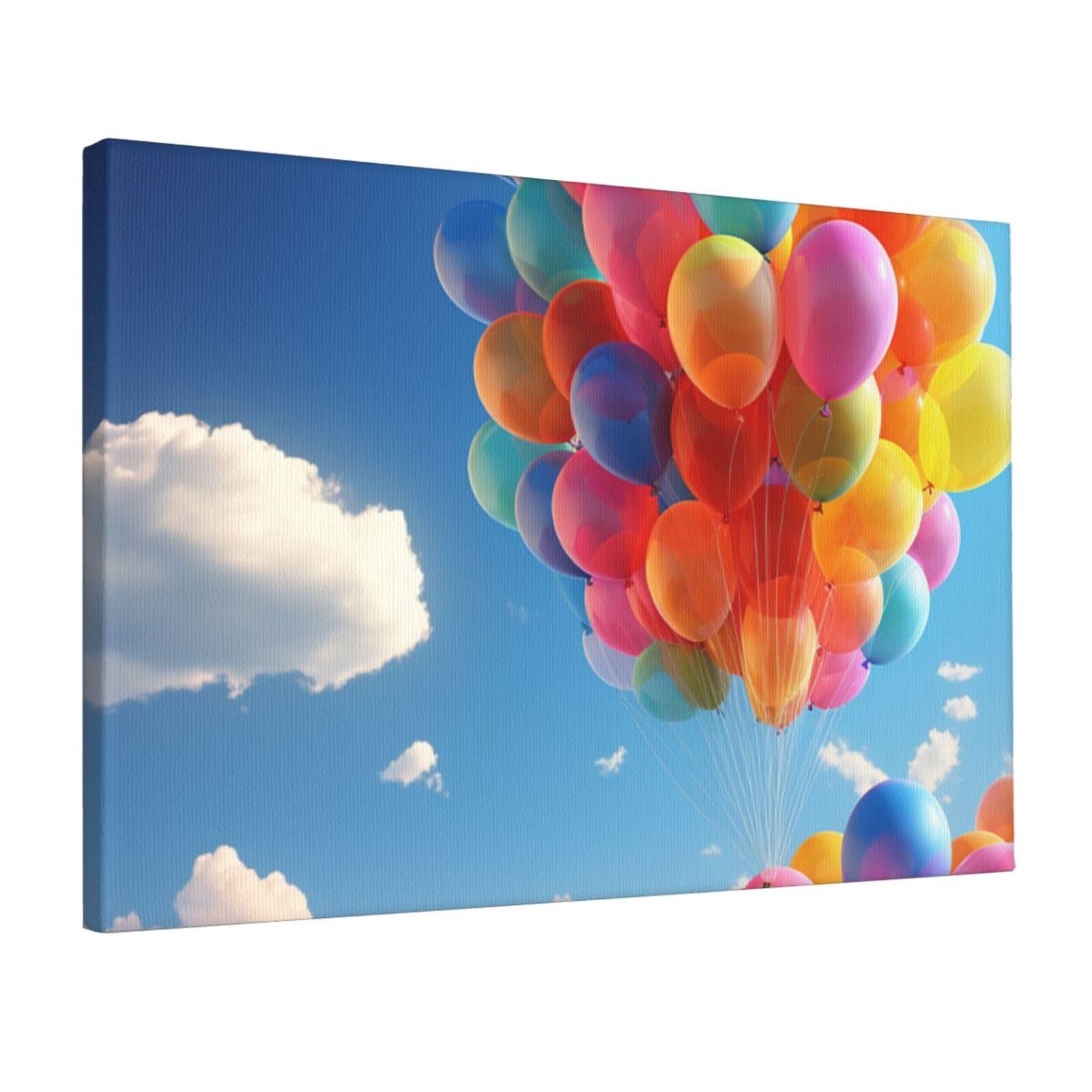Canvas Wall Art for Living Room Wall Decor 12"x18" Modern Artwork Painting Pictures Hanging Canvas Prints Colorful Balloon Aesthetic Wall Art for Bedroom Bathroom Office Wallart Decor